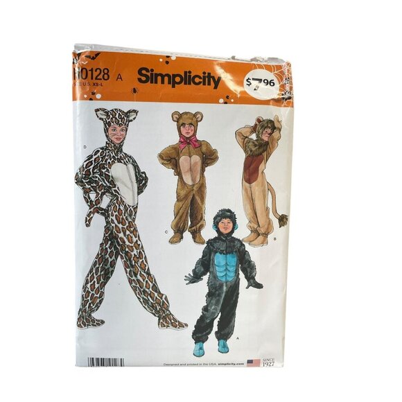 Simplicity H0128 Adults Kids Animal Costume Sewing Pattern XS-L - Picture 1 of 2